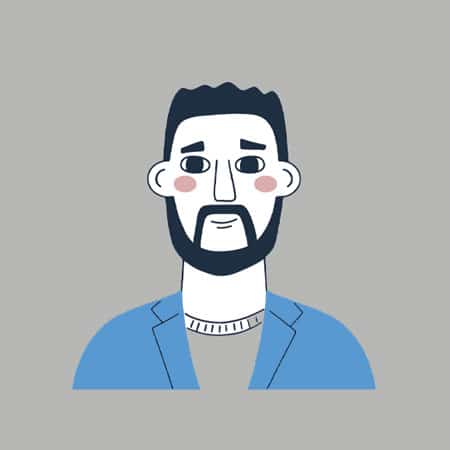 Illustration of Raymond Razack, Accounting & Tax Associate at NOW Tax Planning, featuring a friendly expression, beard, and blue blazer against a neutral background.