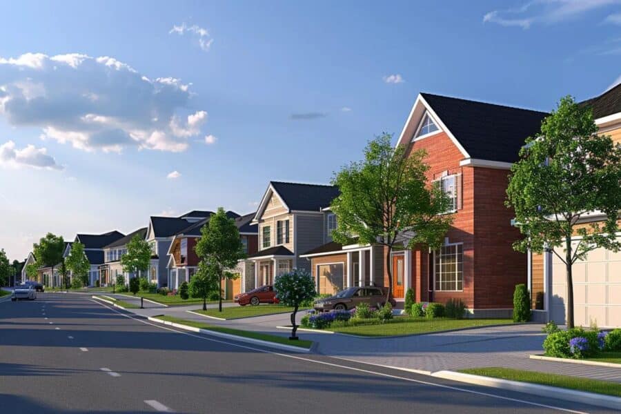 real houses with street no text no lettering